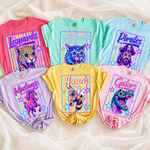 Custom Mascot Neon Striped Shirt, Preppy School Spirit Shirts, Back To School Tee, Matching Team Shirts, Game Day School Pride T-Shirt b3d3f01e-bb24-476d-b5d7-cfd6512a34a3-1.jpg