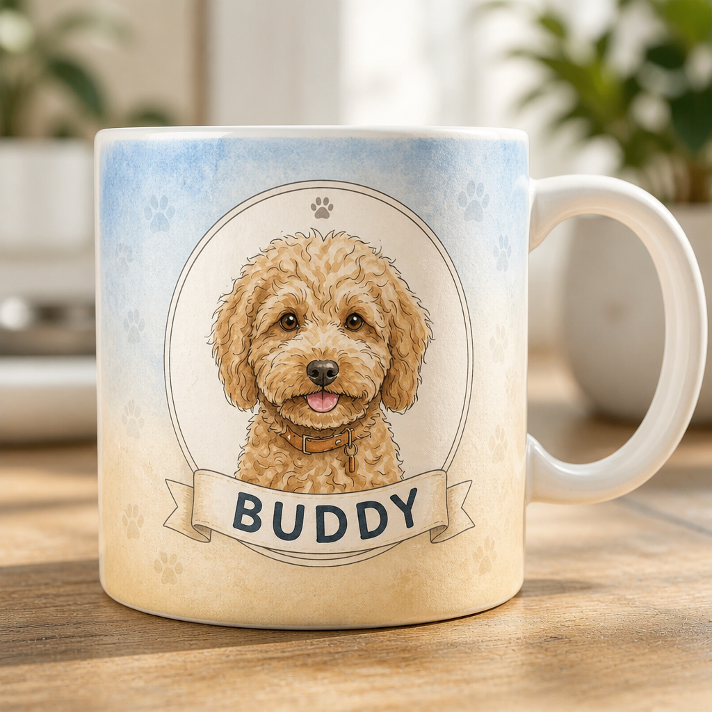 Custom Pet Portrait Name Mug – Watercolor Badge Wrap - Personalized Edge-to-Edge Mug b3d8f4c2-1886-4374-aa5d-d6a307bb175f.png