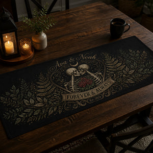Forever & Always Gothic Botanical Couple Table Runner — Personalized Names & Year - Personalized Table Runner b3f1252f-12dd-45f2-b511-cb0f482a74c1.jpg