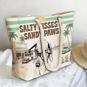 Salty Kisses & Sandy Paws - Personalized Beach Bag - Summer Gift, Beach Bag For Dog Lovers b3f8cb5d-e592-4aca-a609-3c7660aa0ab6-4.jpeg