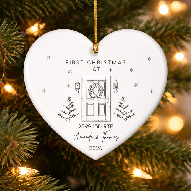First Christmas Custom Name And Address - Personalized Ornament - Christmas Gift