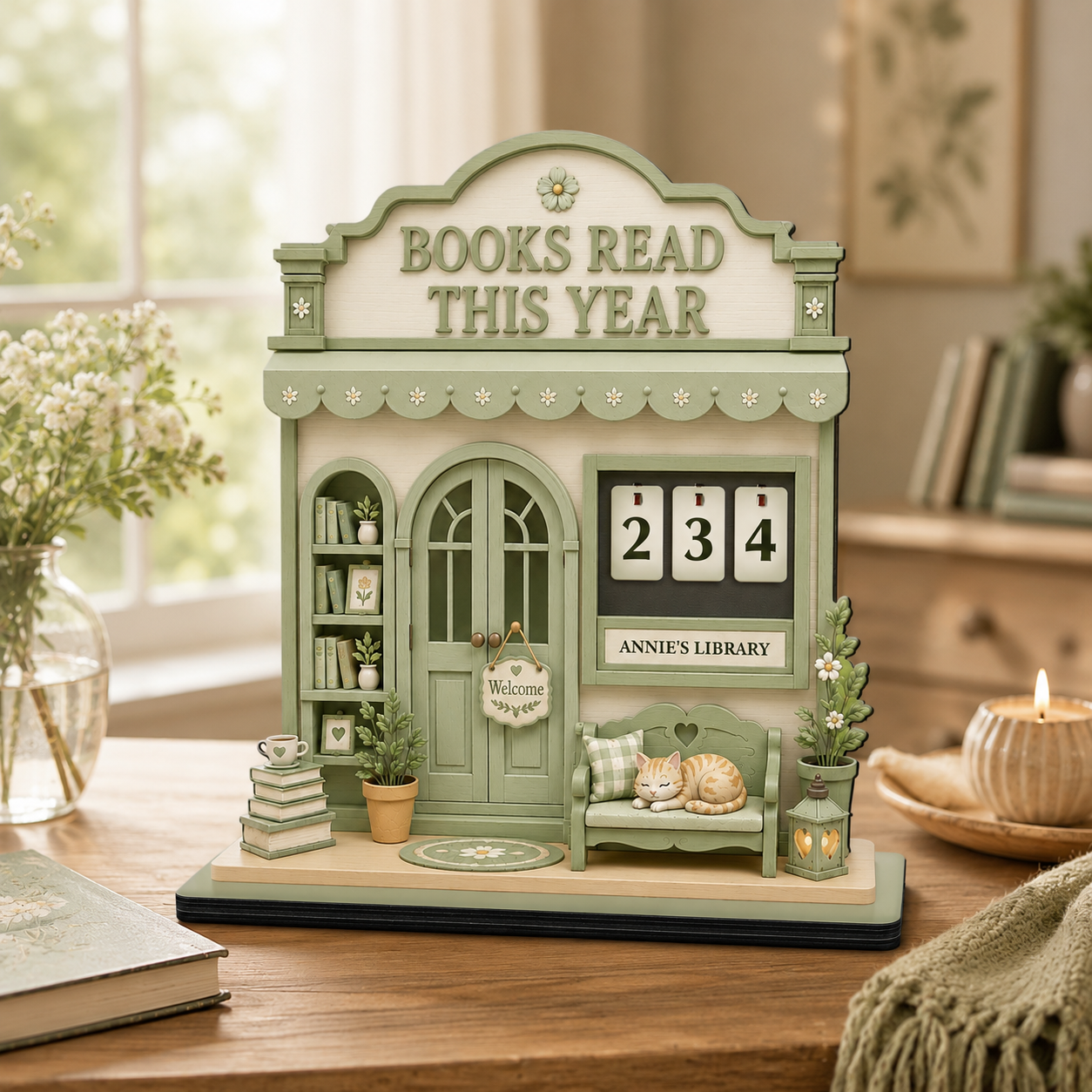 Personalized Cozy Bookshop Reading Tracker Wooden Sign Books Read This Year Counter Custom Cat Book Lover Gift Pastel Cottagecore Decor b406d744-134c-4ead-8d08-28208bd912cc-banner-1.png