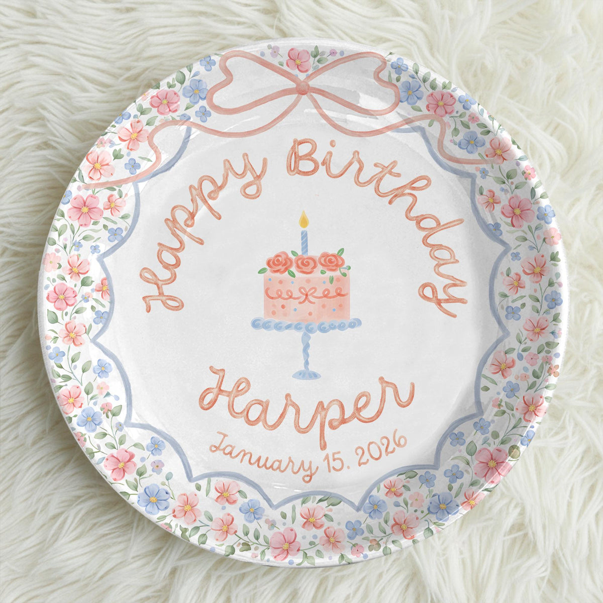 Personalized Birthday Plate for Girl – Custom Pink Cake Plate with Name – Floral Ceramic Keepsake Gift b40b94ad-77c1-4dc1-bae1-dba1789bc9b7-6.jpg