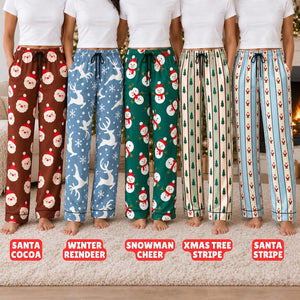 Family Matching Christmas Pajama Pants, Holiday Satin PJs, Santa Reindeer Snowman Xmas Lounge Pants, Christmas Eve Family Photo Pajamas b40d302a-8468-4150-b1dc-c025bcaf5641-gfh-2-.jpg