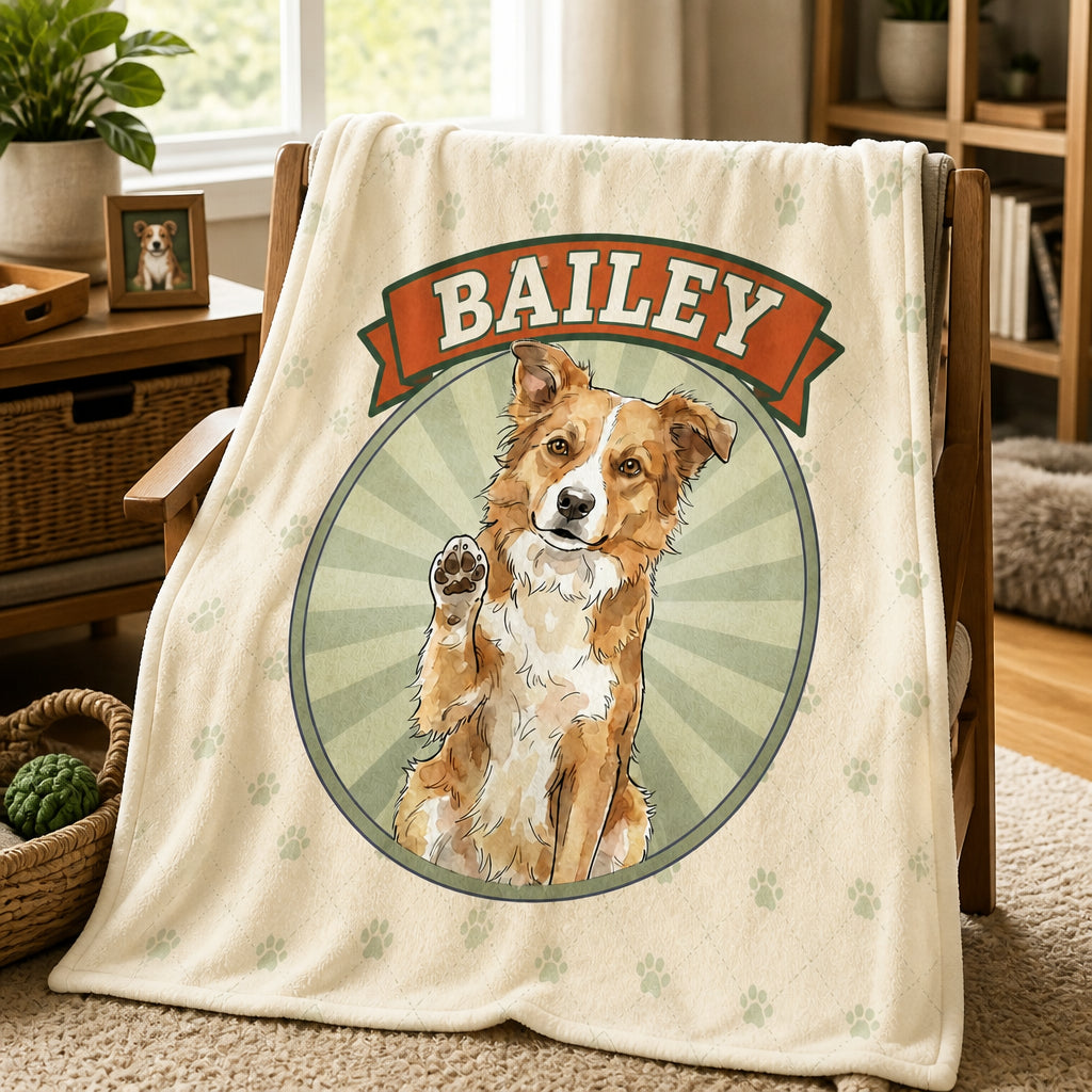 Custom Pet Portrait Name Blanket - Personalized Blanket b41726a1-983b-4e17-8f85-fcc00ce4e14a.jpg