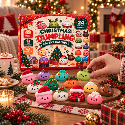 Holiday Dumpling Advent Calendar 2026, 24 Days Squishy Christmas Countdown, Kawaii Holiday Surprise Toys, Cute Christmas Gift