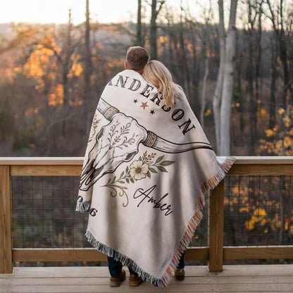 Personalized Western Wedding Blanket, Custom Mr and Mrs Woven Throw, Cowboy Couple Gift, Rustic Bridal Shower Anniversary Keepsake Gift b42e9674-64e9-4c87-8570-816f21c2da70-ghkuy-3-.jpg