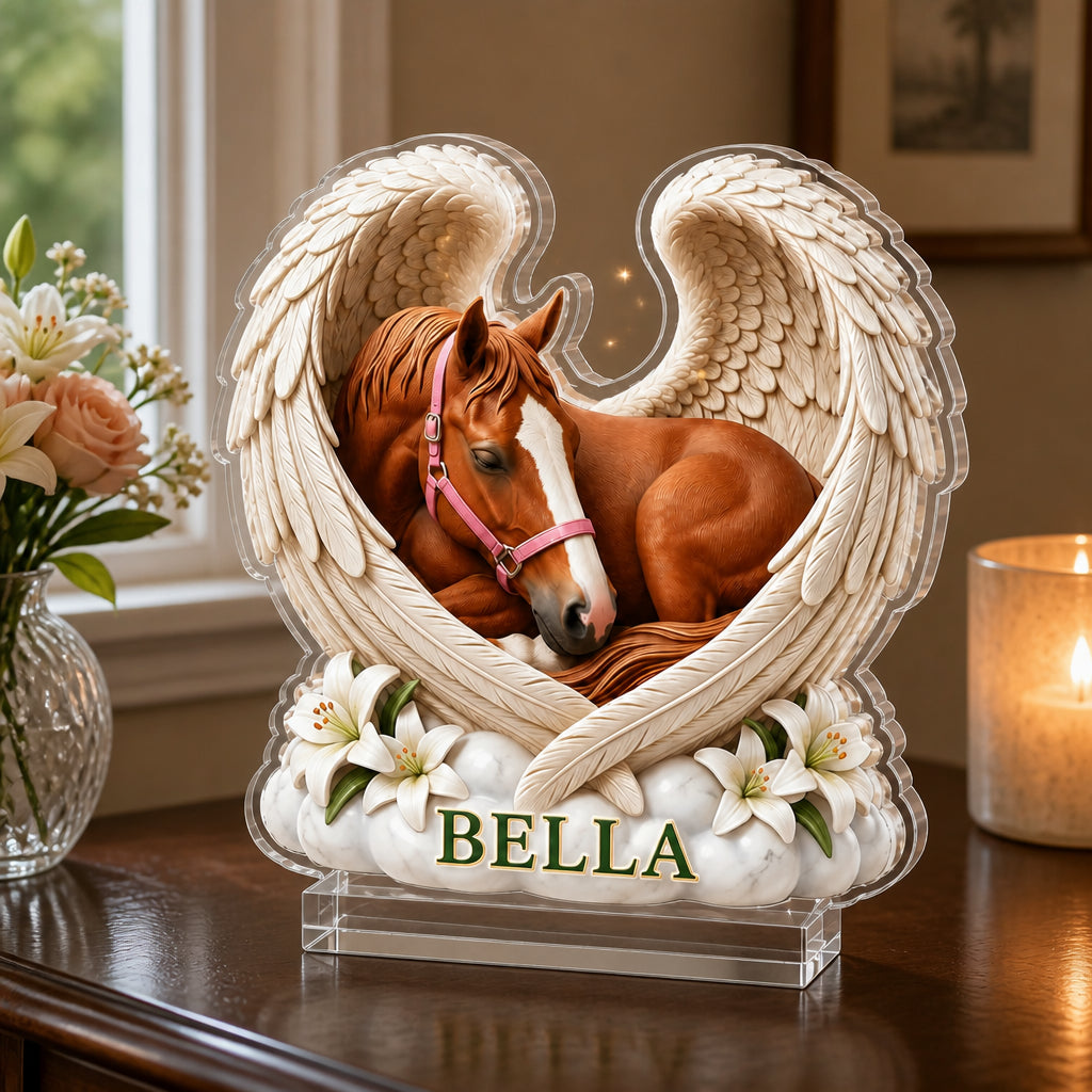Custom Horse Memorial Acrylic Plaque – Angel Wings Photo Render with Name - Personalized Acrylic Custom shape Standing 1 layer (FS) b444cc35-7c04-46e4-83b1-fa3d15d15b27.jpg