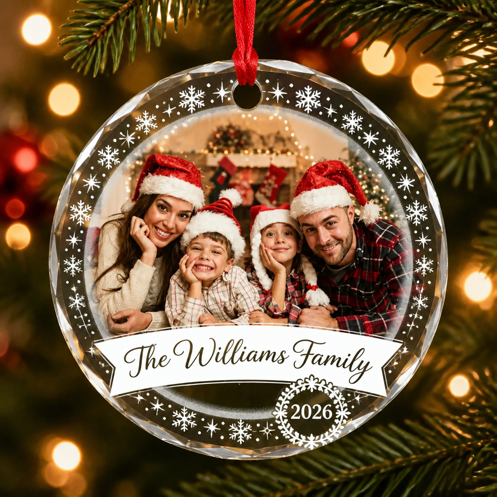 Custom Crystal Photo Ornament – Family Name & Year - Personalized Crystal Ornament b44807d8-336f-4bbe-b3e2-721f748313ef.png