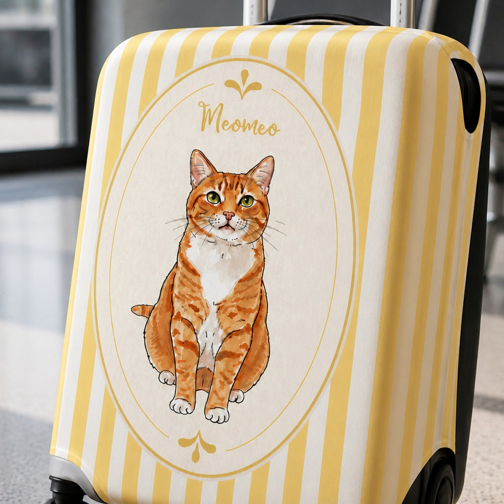 Personalized Cat Portrait Luggage Cover with Name - Personalized Luggage Cover b44c22df-adc4-432a-87a8-d79a4485746f.jpg