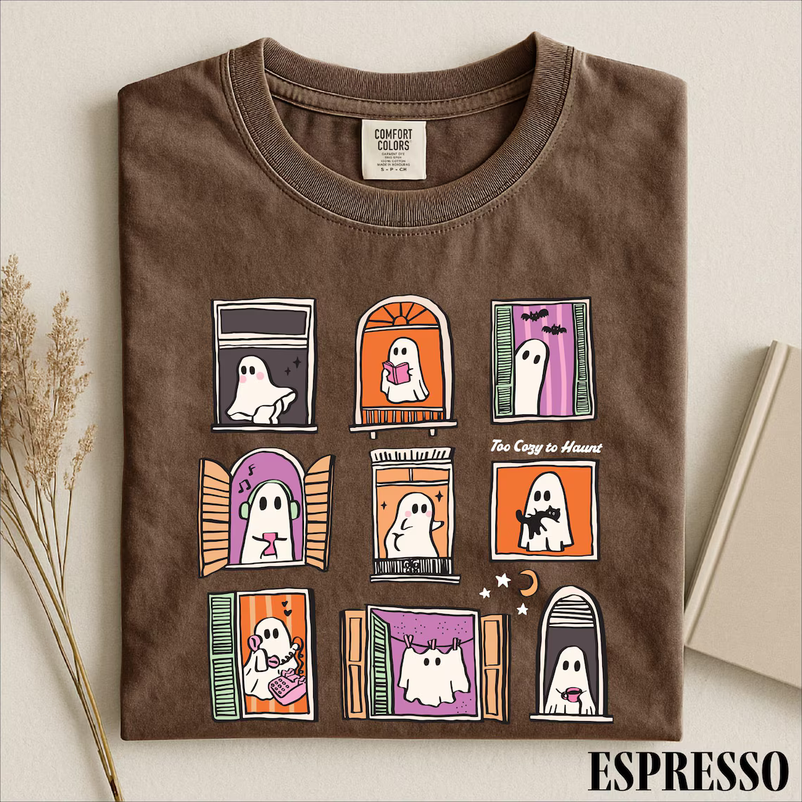 Too Cozy To Haunt Shirt, Cute Ghost Window Graphic Tee, Cozy Halloween Spooky Season Comfort Colors T-Shirt Fall Gift for Ghost Lovers b461a90e-9108-4587-a65a-459e446e53d3-5_converted.png
