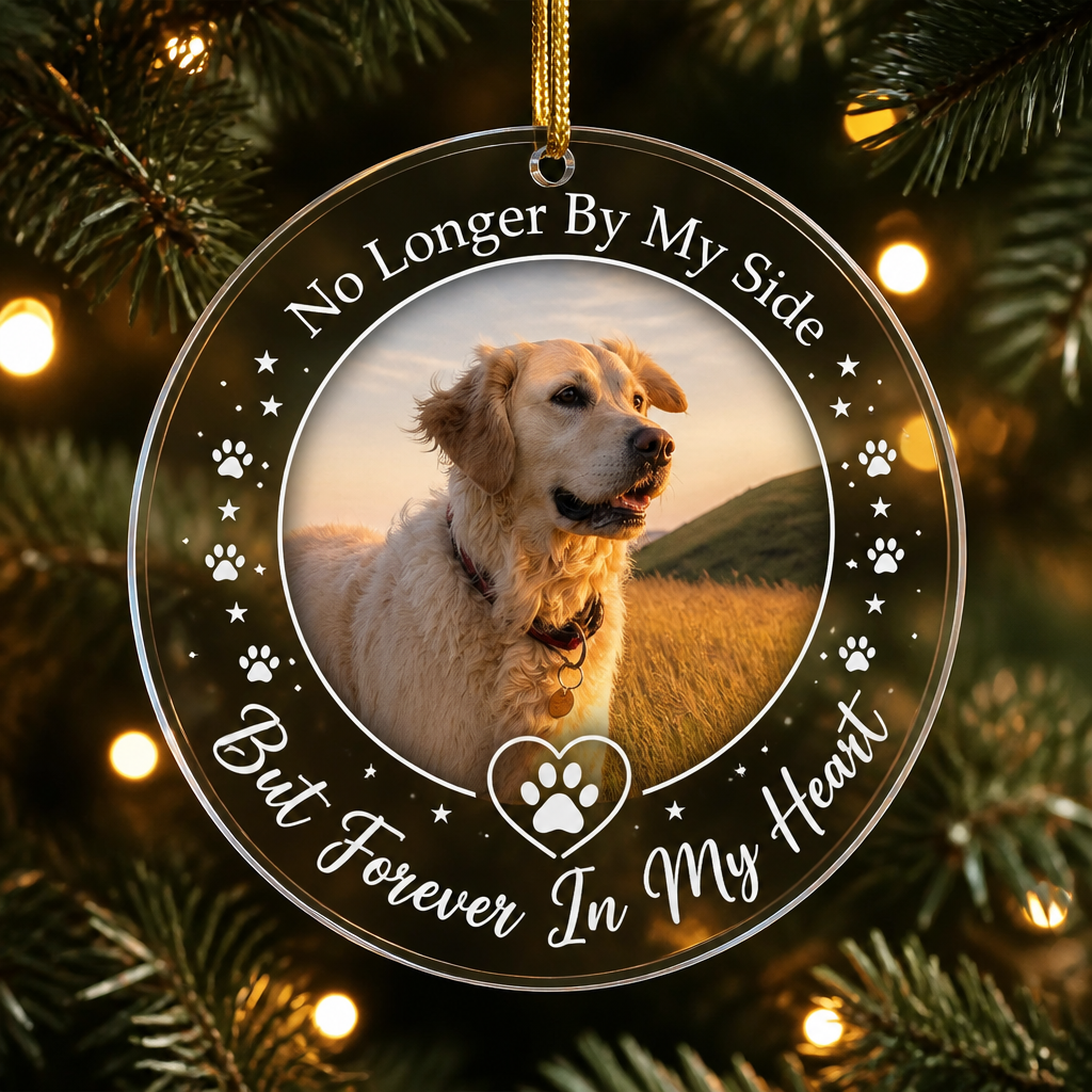 Pet Memorial Photo Ornament - Forever In My Heart - Personalized Transparent Acrylic Ornament b469c1e6-d42b-4915-8164-c6e466cfe9ae.png