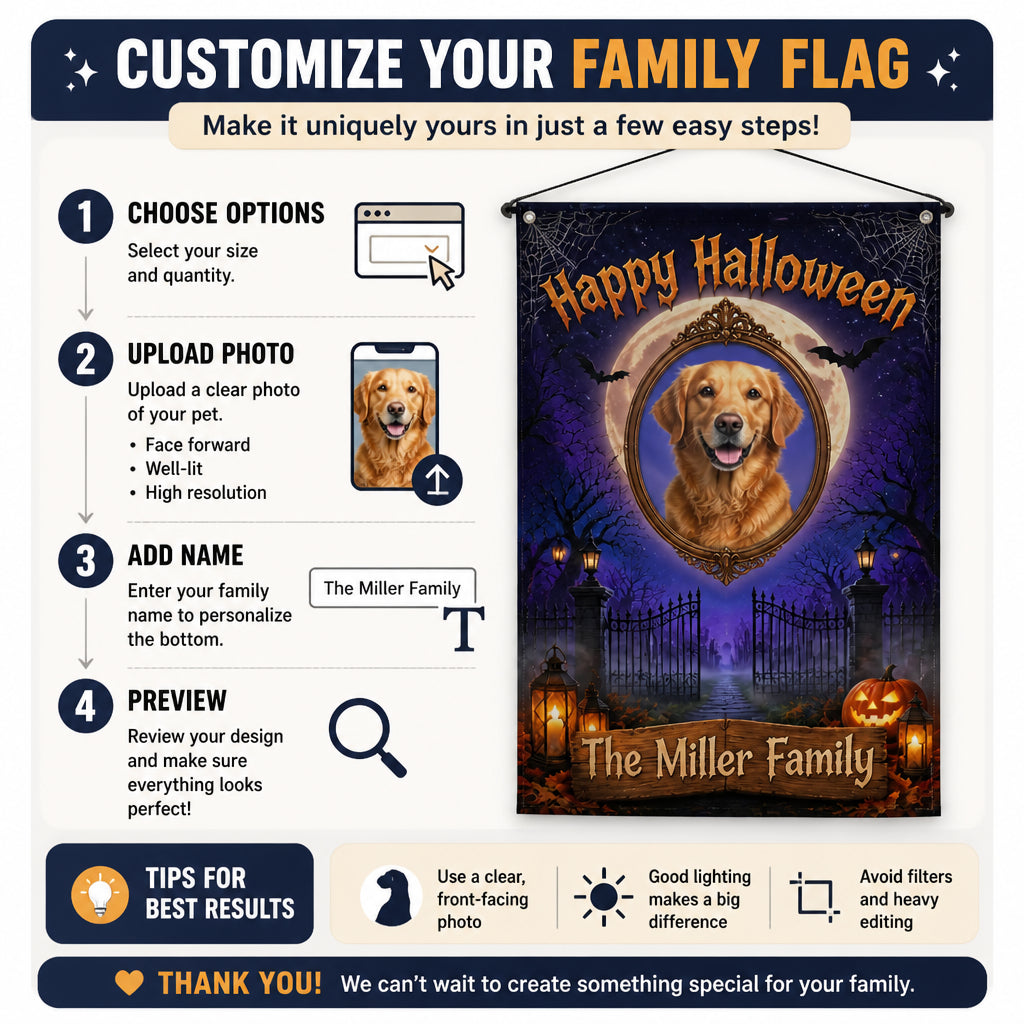 Personalized Halloween Pet Photo Family Flag - Personalized Family Flag b4854644-821d-4653-b543-840e4470030e.jpg
