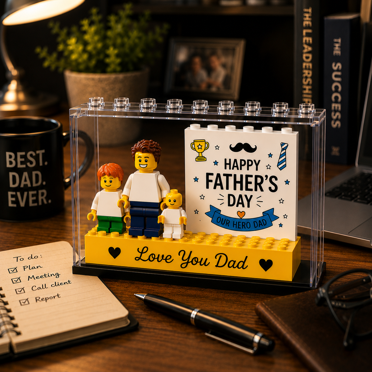 Our Hero Father's Day Personalised Minifigure Gift for Dad, Custom Family Keepsake Figures, Sentimental Gift for Best Daddy