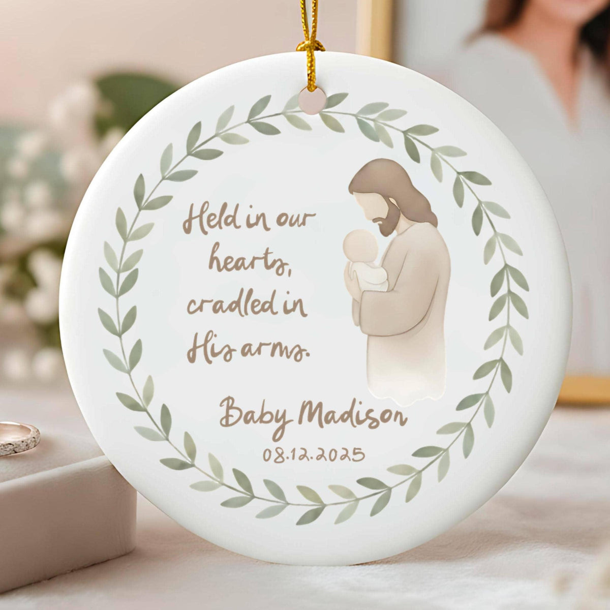 Personalized Miscarriage Gift Ornament Custom Angel Baby Loss Keepsake Infant Memorial Parents Stillborn Remembrance Ideas Jesus Baby Mom b49eb48c-148f-44fc-9e4a-3b9abc705077-4.jpg