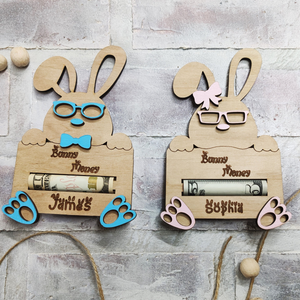 Custom Personalized Easter Bunny Money Holder - Unique Easter Gift Idea