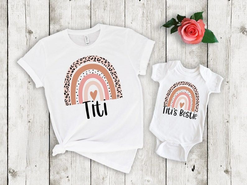 Titi And Niece Matching Shirt, Titi's Bestie Baby Suit, Rainbow Titi Shirt, Auntie and Niece Shirt, Titis Bestie Toddler Shirt, Aunt Tee