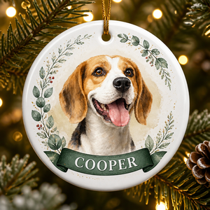 Custom Pet Watercolor Portrait Ornament – Name + Photo - Personalized Ornament b4a623ce-aba0-4963-a8b8-59390c4d6e63.png