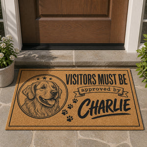 Visitors Must Be Approved By [Pet Name] – Custom Pet Portrait Doormat - Personalized Doormat b4c9ac4c-d806-403c-88af-ee218de45094.jpg