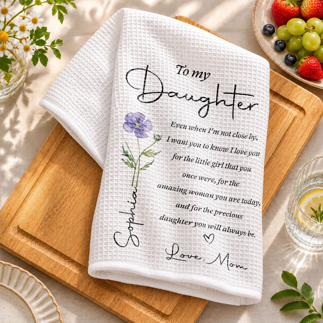 You Will Always Be My Precious Daughter - Personalized Kitchen Towel - Gift For Daughter b4d71025-8036-4cf5-8e8a-74be3d3fc1f5-banner-6.jpg