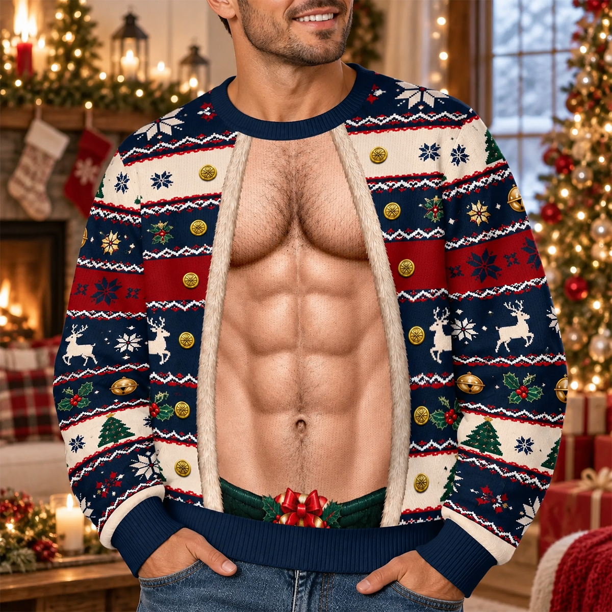Christmas Funny Couple - Personalized 3D Sweatshirt - Christmas Gift For Couple b4dd24f9-2e52-482d-a0b9-3f83c8e89a1d-MOCKUP-2.png