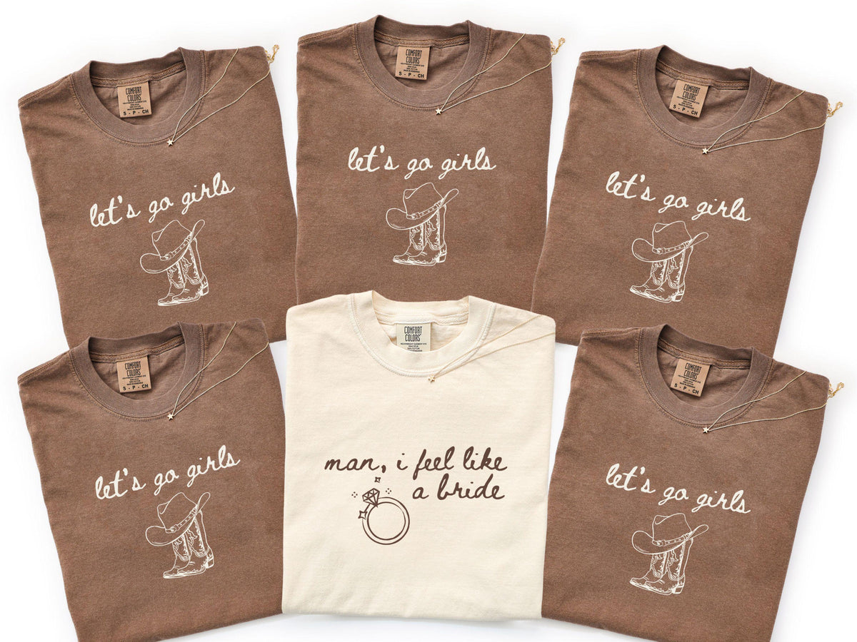 Man I Feel Like A Bride Shirt, Comfort Colors Western Bachelorette Tee, Lets Go Girls Cowgirl Bridal Party Shirt, Bride Tee b4e140e2-e05b-4df1-9769-562579342b51-11.jpg