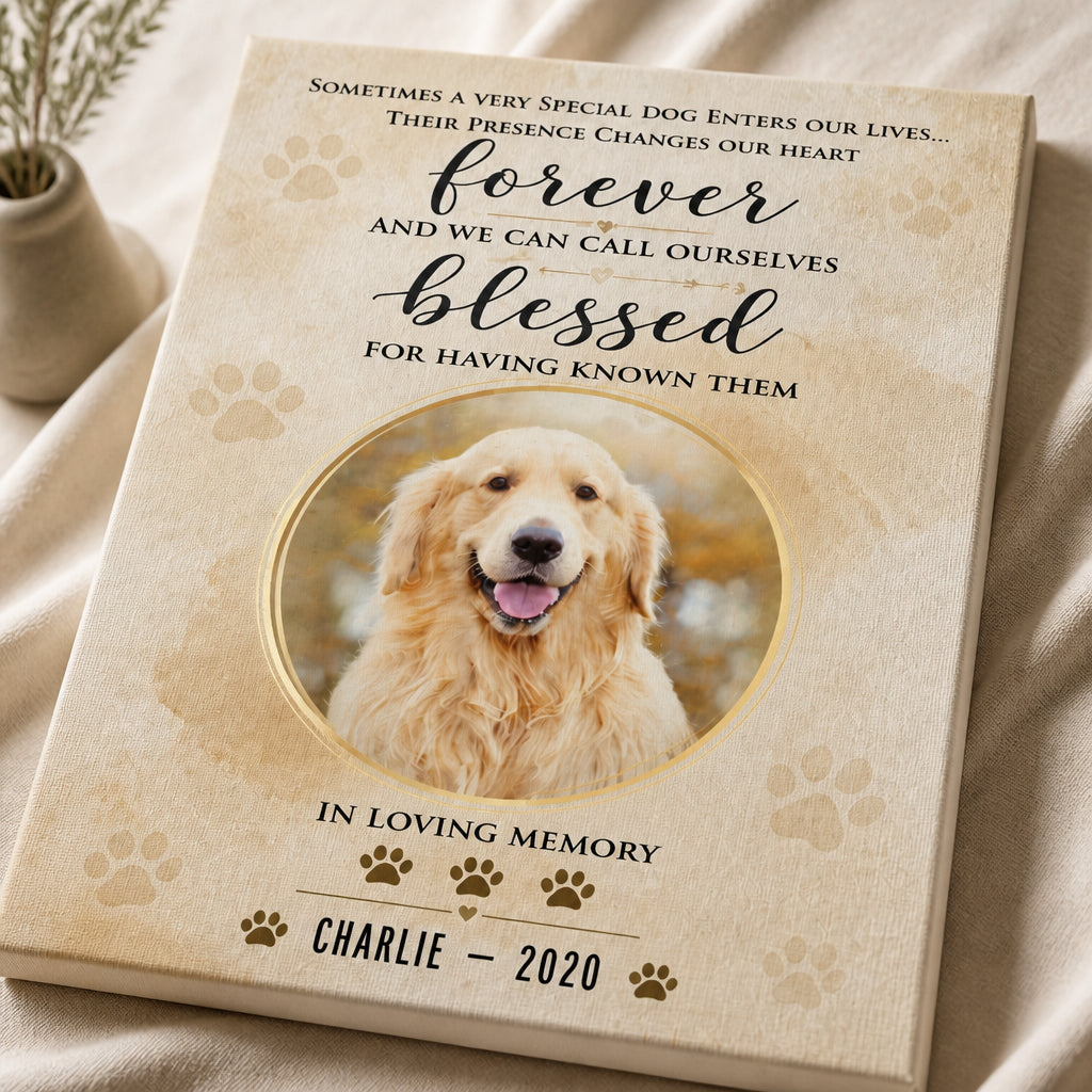 Personalized Dog Memorial Photo Canvas — Forever Blessed - Personalized Canvas b4f49e25-ba6b-45aa-b79c-f3086ea9cd5e.jpg
