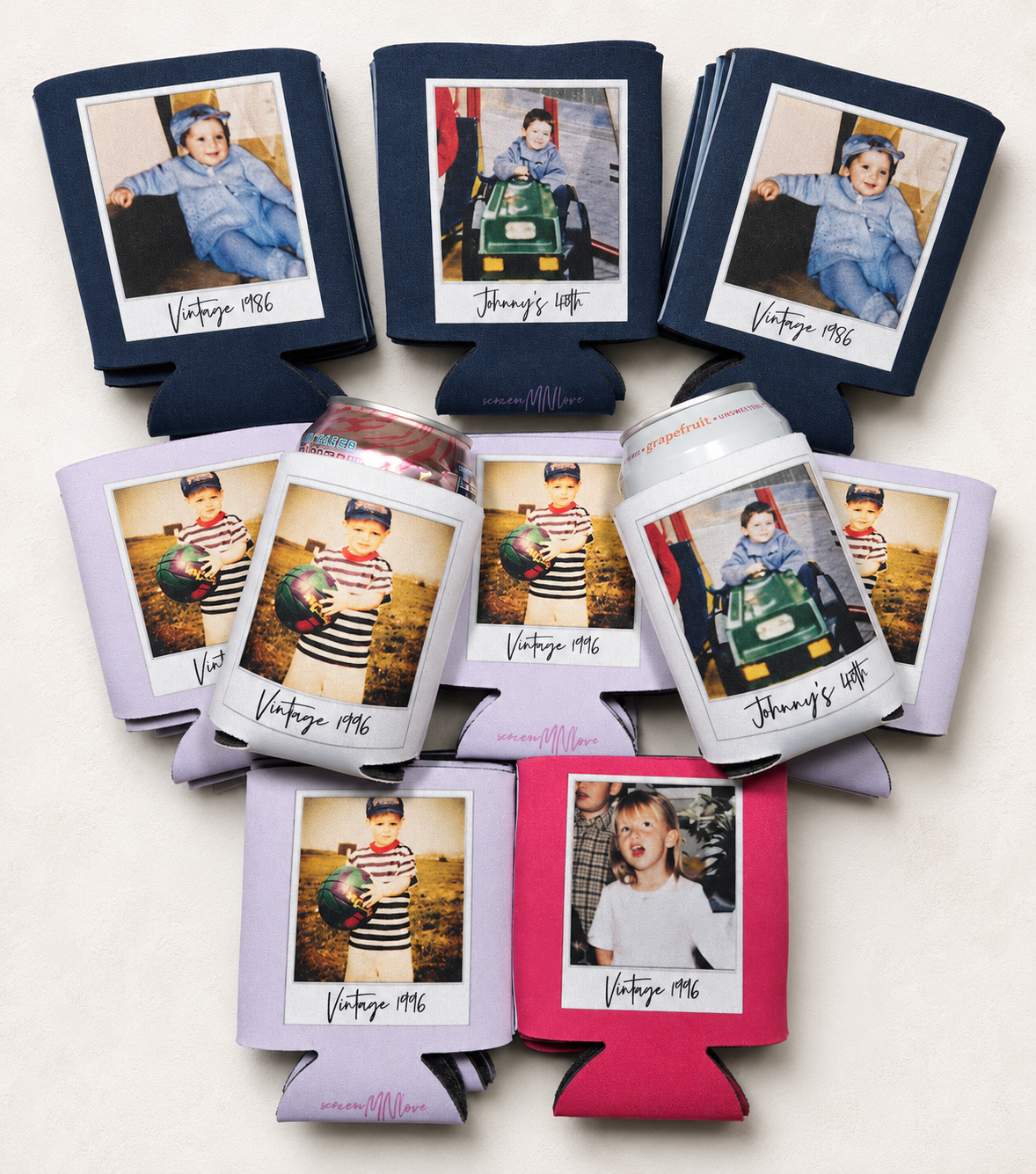Personalized Birthday Can cooler. Vintage 1986 Photo & Text | Custom Party Favor Beer Sleeve... FRAMEP b5028fe6-d980-4e28-8d65-df94b89fe479-4b3acd84-faa0-41a8-a97e-e8b8aeba0a02.png