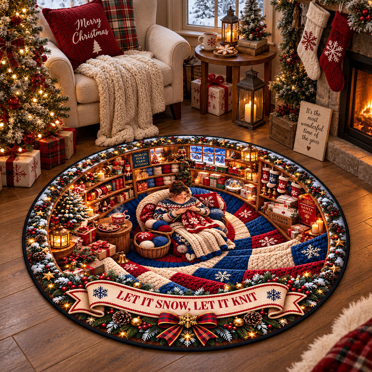 Custom Crochet Christmas Home Decor Gifts For Crocheters - Merry Christmas 3D Illusion Quilted Rug - Personalized Quilted Mat b50612ae-1aeb-4b21-89b3-719cf3bb5d56-4-2-.jpg