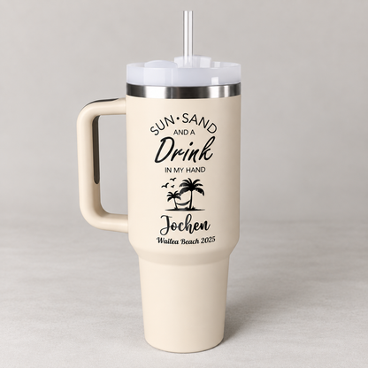 Personalized Beach Tumbler for Girl's Trip, Custom Vacation 40 oz Tumblers, Girls Weekend Gift, Laser Engraved Cups, Stainless Steel Mug b50a7e6c-6b21-4a6f-904e-4442afb88416-Cream_Tumbler_with_Beach_Print.png