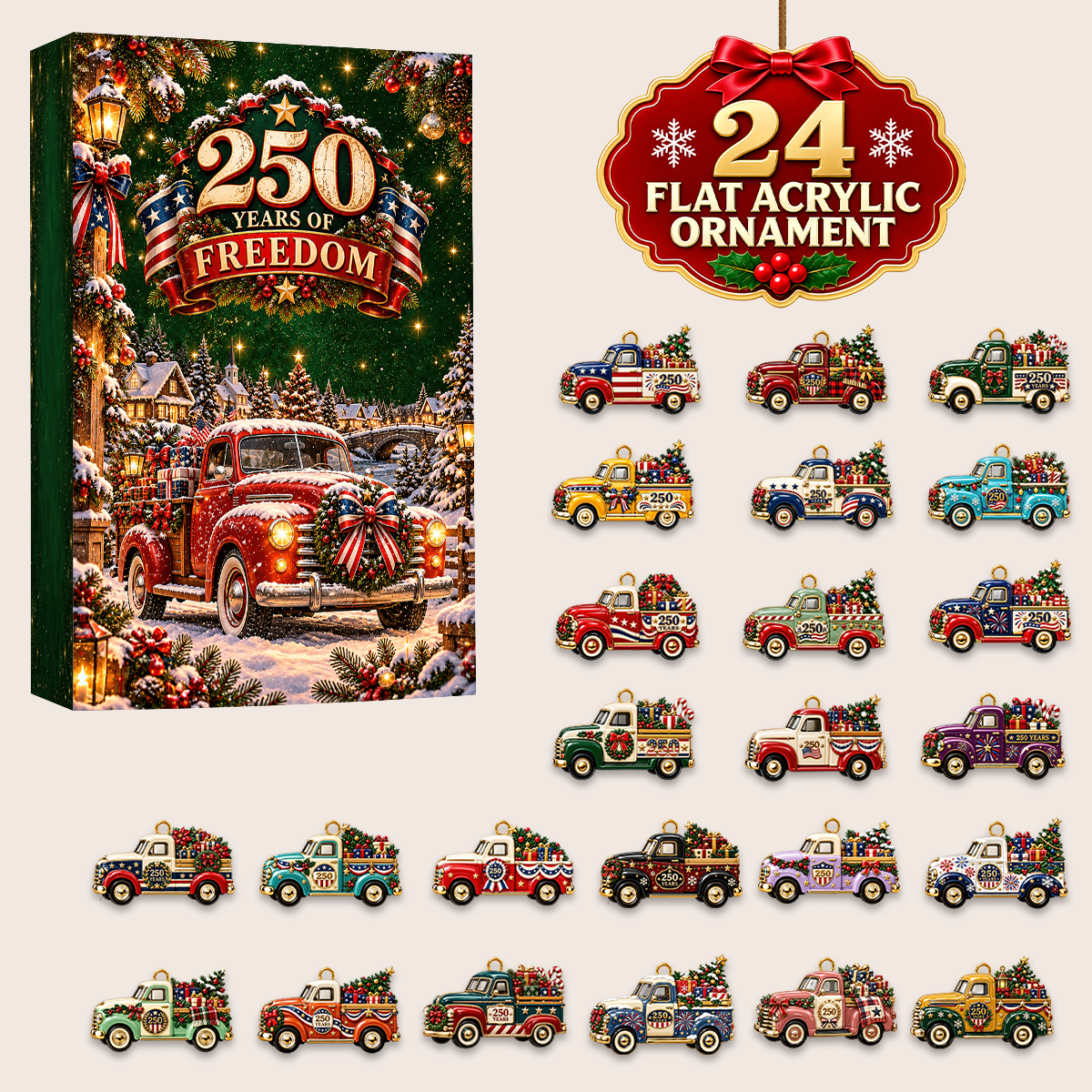 250 Truck Christmas Advent Calendar 2026 - 24 Day Spirits Countdown, Acrylic Charms Blind Box - Gift For Family b521d277-198d-480e-98ef-595d9a38a816-MOCKUP-5.png