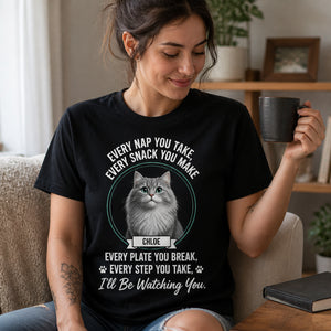 Cat Watching You Parody – Personalized Pet Portrait & Name T‑Shirt - Personalized T-shirt b523b069-544e-47d4-a51d-e993c7f988a1.jpg