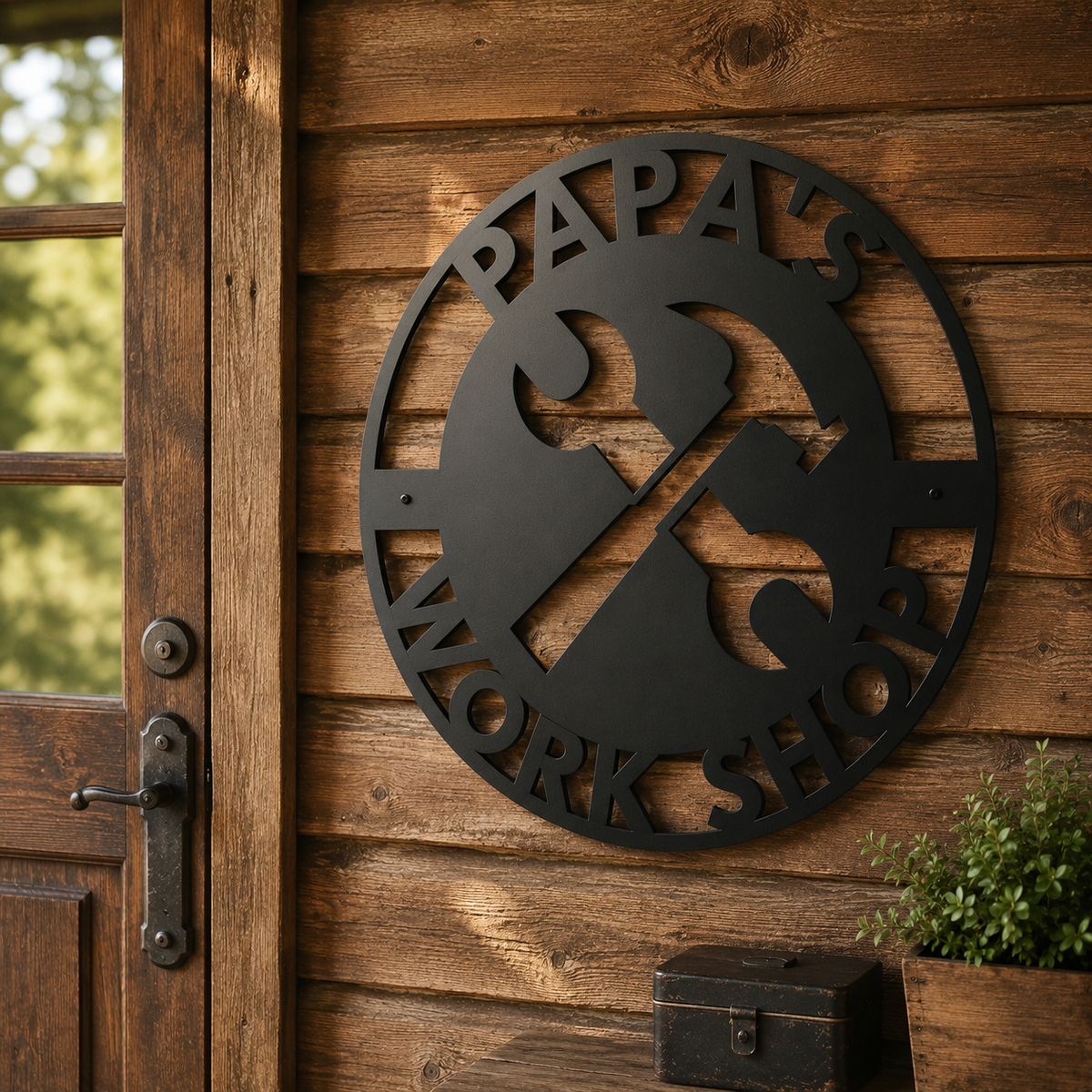 Personalized Fathers Day Sign for Dad, Papas Work Shop Metal Sign, Fathers Day Gift, Gift for Dad, Gift for Grandpa, Gift for Papa, Papaw