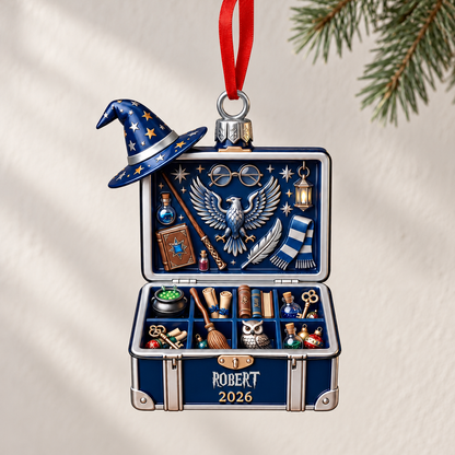 Whimsical School Trunket 3d Relief Ornament - Personalized Gifts For Christmas Ornament b53755a9-1094-4492-bd15-fe820ac73f92-2026-Ornament-Against-Warm-Plaster.png
