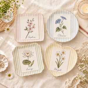 Personalized Birth Flower Ring Dish, Custom Name Jewelry Tray, Floral Trinket Dish, Bridesmaid Gift, Wedding Favor, Birthday Gift for Her b5381c1d-4970-4b9e-9197-14464295ef51-1.jpg