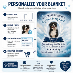 Pet Memorial Photo Blanket – Forever In My Heart - Personalized Blanket b556f993-e062-4ade-964f-545a151fb53b.jpg