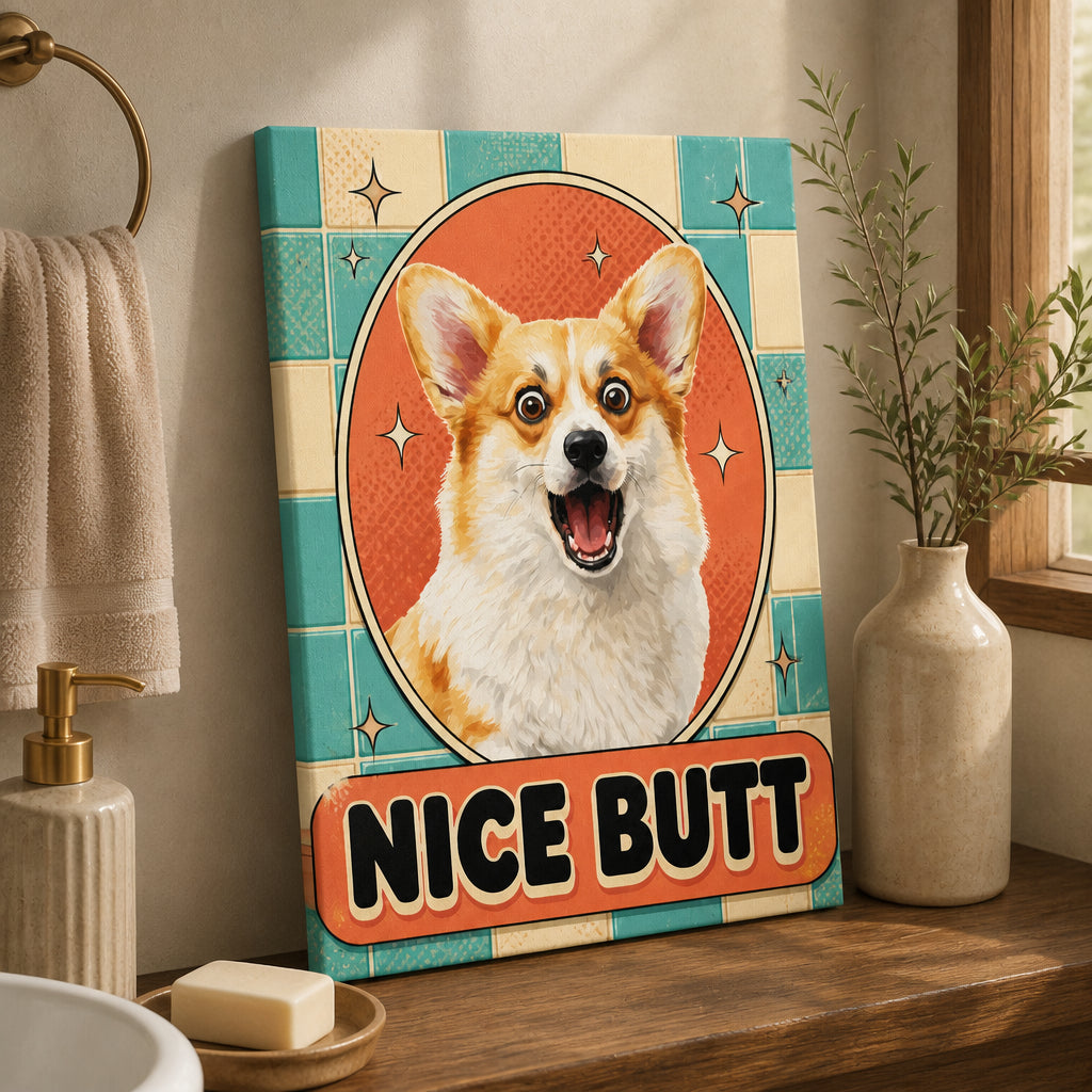 Nice Butt Custom Pet Portrait Canvas – Pop Art Bathroom Print - Personalized Canvas b5596e33-42e6-48f9-b9c8-a0b8f0e980e3.jpg