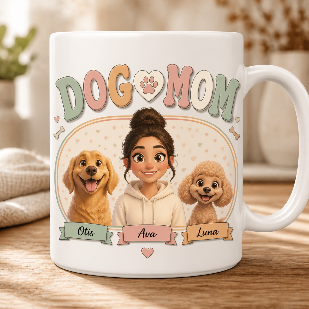 Dog Mom Custom Pet Portrait Mug (Owner + 2 Dogs) - Personalized Mug b568ba8a-b768-46dd-ad21-b1c62ddc6cd2.png