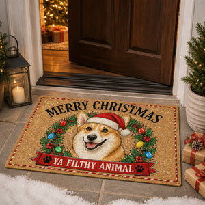 Corgi Merry Christmas Ya Filthy Animal Doormat - Personalized Doormat b5a1db1e-20e0-4fee-a64b-b59a592cbf79.jpg