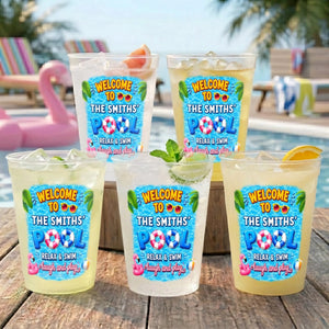 Welcome To Our Pool - Personalized Plastic Frosted Cup - Summer Gift For Family, Pool Drinking Accessory b5d44e40-5f95-4cde-9ab4-3972b1a2c2d3-5.jpg