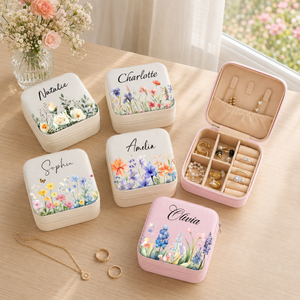 Personalized Floral Travel Jewelry Case, Custom Name Jewelry Box for Bridesmaid Proposal, Elegant Wedding Gift Box for Bride & Maid of Honor b5d5baea-70ad-4a81-8032-e9afb400aa45-BANNER-1.png