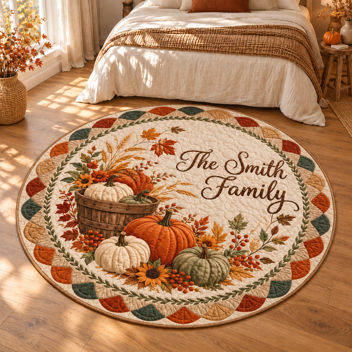 Fall Pumpkin Round Quilted Rug, Autumn Harvest Area Rug, Farmhouse Pumpkin Decor, Thanksgiving Rug, Cozy Fall Home Decor b5e00ed8-5c8c-4d8b-96ba-f25ff0da0f8f-banner-2.png