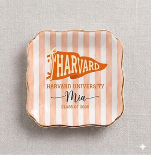 Personalized School Pennant Flag Ring Dish, Custom Graduation Jewelry Dish, College University Graduation, Class of 2026, Gifts For Her b5e4fdf8-418a-48e6-af39-39517177a9ac-12.jpg