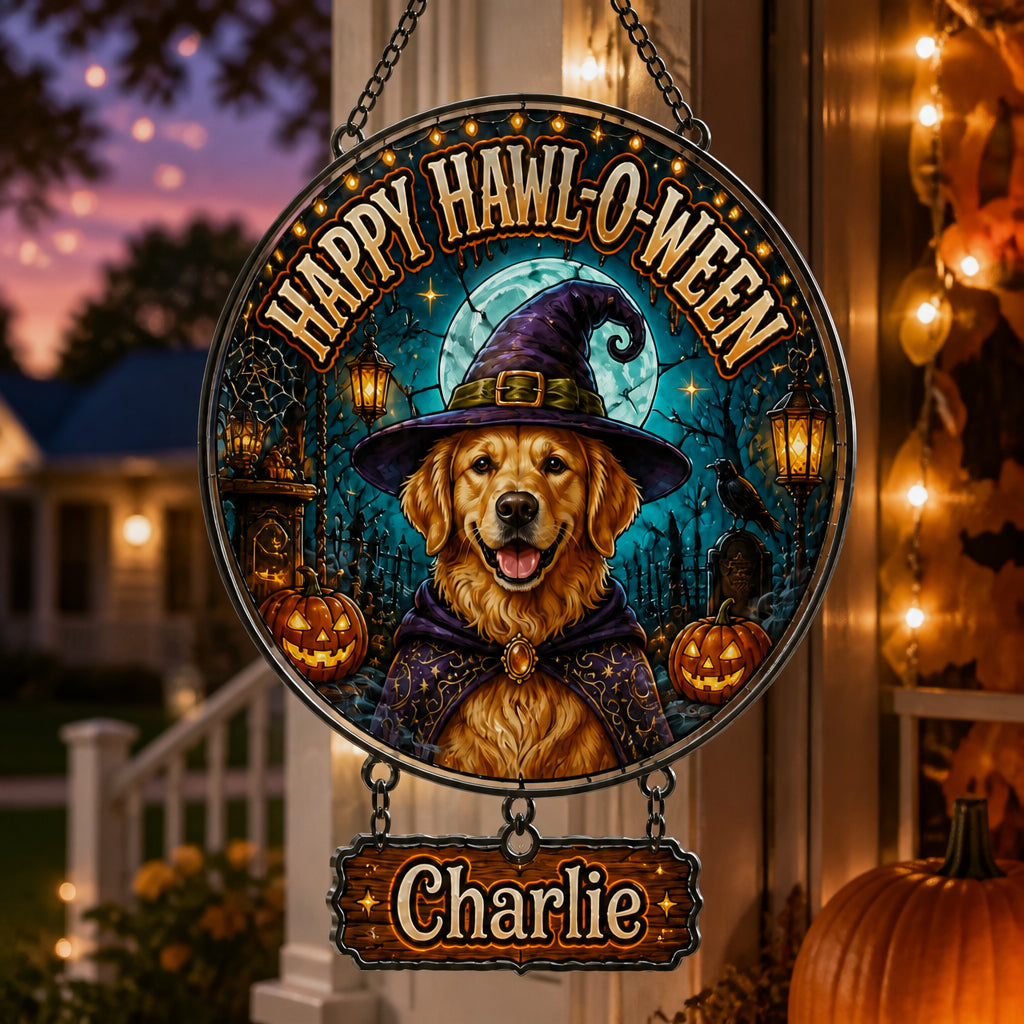 Happy Hawl‑O‑Ween Personalized Pet Portrait Garden Flag - Personalized 1 Layered Suncatcher with Charm b5ed13ae-889e-412d-9249-633ec696eea2.jpg