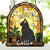 Personalised Stained Glass Style Black Cat Acrylic Ornament Window Balcony Decor Birthday Gift for Friend Family Pet Lover