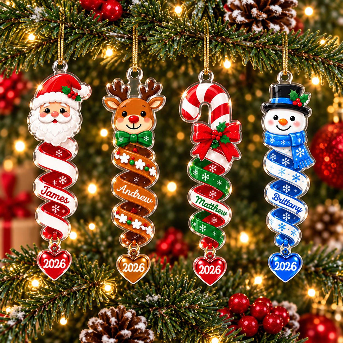 Custom Name Spiral Ornament, Spiral Christmas Ornaments, Family Ornament 2026, Snowman Santa Christmas Keepsake, Christmas Gifts for Friends b606b9d6-4637-42d7-9f77-e578810695ac-2.jpg