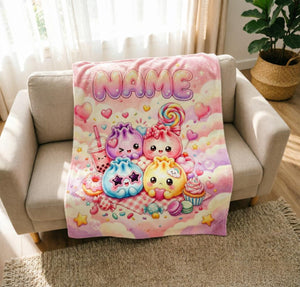Custom Name Squishy Bao Blanket, Pastel Kawaii Dumpling Fleece Throw, Baby Shower Gift b612d1ba-ee79-4179-bb66-444b440667e8-8.jpg