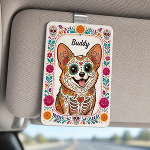 Custom Sugar Skull Pet Car Visor Clip – Photo to Art - Personalized Car Visor Clip b617b3b7-b4e8-49b7-9f37-2795f5f1ee3f.png