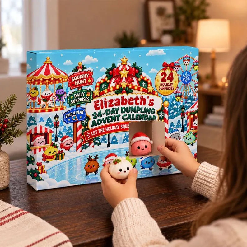 Personalized Name Dumpling Squishy Advent Calendar, 24 Days Squishy Hunt Countdown, Squishy Fidget Toys, Kids Christmas Gift b66ce58a-409f-47de-bdbc-69a451e072bb-fghrtf-3-.webp
