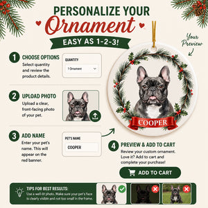 Custom Pet Portrait Christmas Ornament – Watercolor Snowflake Wreath with Name - Personalized Ornament b6841d3c-7b6f-4362-af37-bab7c6ce9bf3.jpg